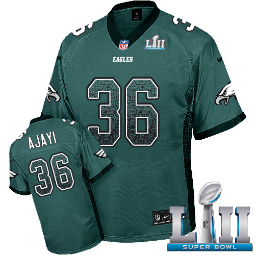 Nike Eagles #36 Jay Ajayi Midnight Green Team Color Super Bowl LII Men's Stitched NFL Elite Drift Fashion Jersey